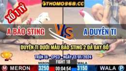 ảnh chụp màn hình đá gà bảo sting duyên ti