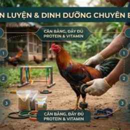 cách tập thể lực cho gà đá cựa sắt