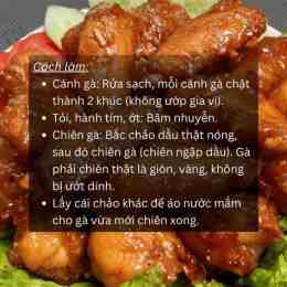 giao diện app cách làm cánh gà chiên nước mắm da giòn