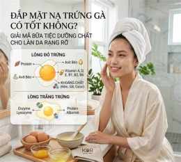 giao diện app đắp mặt nạ trứng gà cho da nhờn
