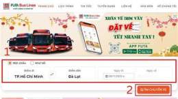 giao diện app đặt vé ga đà lạt