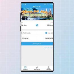 giao diện app lịch tàu về ga đà nẵng