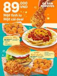 giao diện app thực đơn của gà rán popeyes đà nẵng