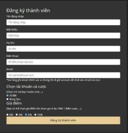 hướng dẫn sử dụng đăng ký tài khoản đá gà thomo