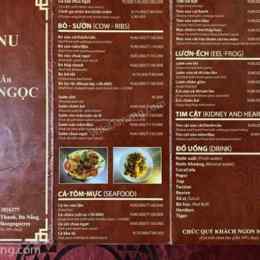 menu cơm gà hồng ngọc đà nẵng